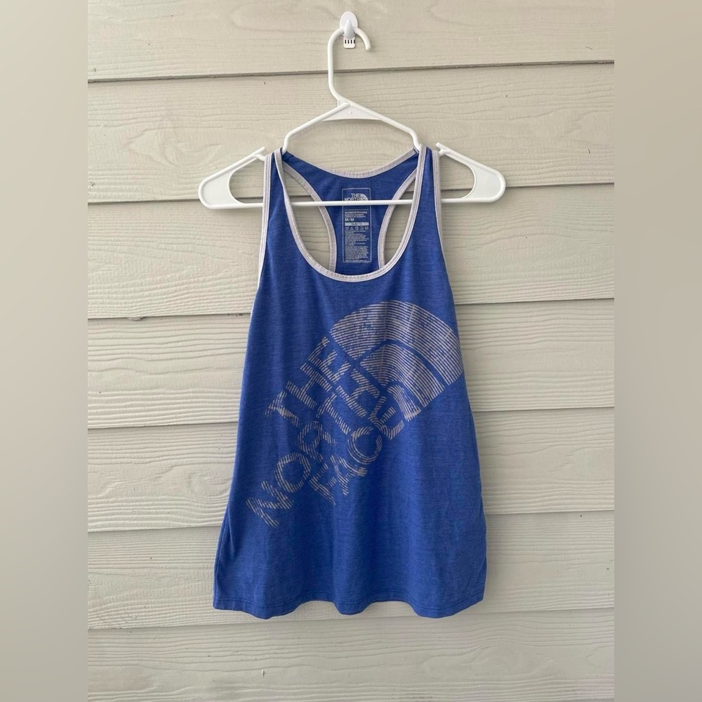 The North Face Blue Racerback Tank with Cream Trim